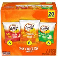 Pepperidge Farm Goldfish Crackers Say Cheeeese Variety with Cheddar, Pizza and Parmesan, 20 Snack Packs