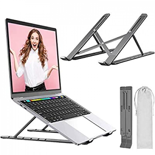 Expired: Aneralied Laptop Stand, Aluminum Alloy Adjustable Laptop Riser Ergonomic Ventilated Portable Desktop Holder