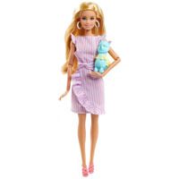 Barbie Tiny Wishes Doll in Wrap Dress, Includes Llama Accessory, Doll Stand, and Certificate of Authenticity