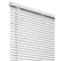 CHICOLOGY Cordless 1-Inch Vinyl Mini Blinds, Horizontal Venetian Slat Light Filtering, 29″ W X 48″ H, White (Commercial Grade)