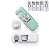 Expired:&nbsp;Cabinet Locks – ENCOLOVE Child Safety Locks ,  Kitchen Safe Latches with Strong Adhesive (Gray)5 Pack