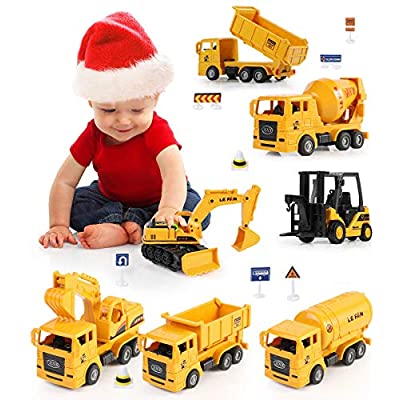 Expired: Geyiie Construction Vehicles for Kids,  Excavator Digger ,Tractor Bulldozer ,Dump Cement Toys Gifts for Toddlers