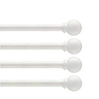 Kenney Chelsea Standard Decorative Window Curtain Rod, 28-48″, White, 4 Pack