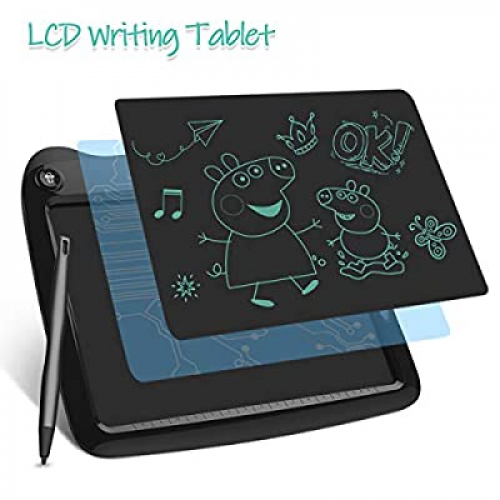 Expired: LCD Writing Tablets, Drawing Doodle Board 9 Inch Digital eWriter for Kids Portable Electronic Graphics Black