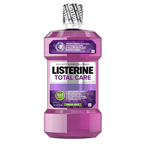 Listerine Total Care Anticavity Fluoride Mouthwash, Fresh Mint Flavor, 1 L