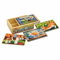 Melissa & Doug Wooden Jigsaw Puzzles in a Box – Pets