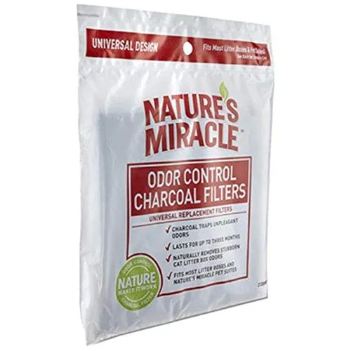 Natures Miracle Odor Control Universal Charcoal Filter, 2-Pack
