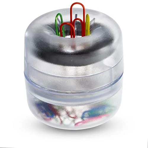 Officemate Designer Paper Clip Dispenser with Heavy Duty Magnet, Clear (93695)