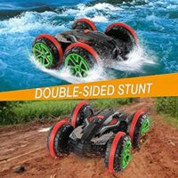 Expired: Rabing Waterproof Remote Control Car, RC Car 2.4Ghz 4WD Stunt Car with Remote Control Double-Sided Car Vehicle 360° Spins & Flips