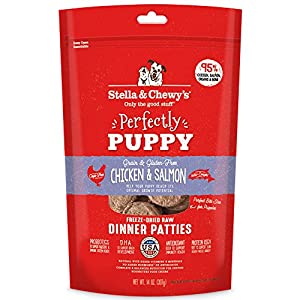Stella & Chewy’s Perfectly Puppy Freeze-Dried Raw Chicken and Salmon Dinner Patties Dog Food,14 oz. Bag