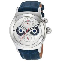 Seapro Men’s Chronoscope Stainless Steel Quartz Leather Strap, Blue, 24 Casual Watch (Model: SP0130)