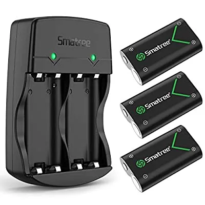 60% off - Expired:&nbsp;Smatree Rechargeable Battery Compatible with Xbox Series X|S/Xbox One/Xbox One S/Xbox One X/Xbox One Elite Wireless Controller, 3 Pack Batteries with Charger