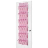 Whitmor 24 Pocket Over the Door Shoe Organizer – Pink