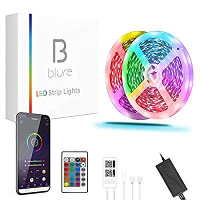 Expired: 50FT LED Strip Lights, BLURE APP Control Led Lights Strip with Music Sync, Color Changing Lights, 2 Rolls of 25ft.