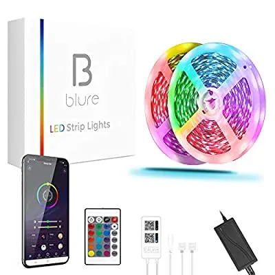 Expired: 50FT LED Strip Lights, BLURE APP Control Led Lights Strip with Music Sync, Color Changing Lights, 2 Rolls of 25ft.