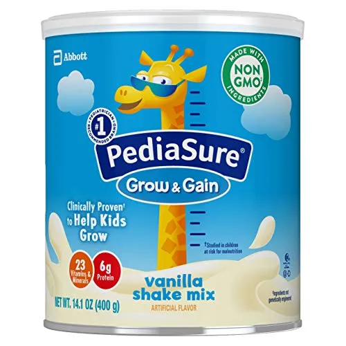 Pediasure Powder Grow & Gain Non-GMO, with Protein, DHA, Antioxidants, and Vitamins & Minerals, Vanilla, 14.1 Oz, 3-Count