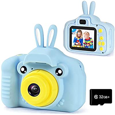 Expired: Agoigo Kids Digital Action Cameras Anti-Drop Mini 2 Inch Screen with 32GB Card and Soft Silicone Case (Blue)