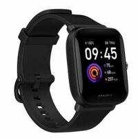 Amazfit Bip U Health Fitness Smartwatch with SpO2, 9-Day Battery, Breathing, Heart Rate, Stress, Sleep Monitoring, Music Control, Water Resistant, 60+ Sports Modes, HD Display (Black)