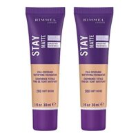 Rimmel Stay Matte Liquid Foundation, Soft Beige, 1 Fl Oz, Pack of 2