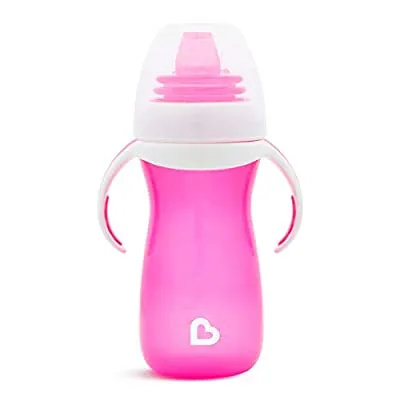 Munchkin Gentle Transition Sippy Cup with Trainer Handles, 10 oz, Pink