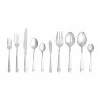 Amazon Basics 65-Piece Stainless Steel Bistro Flatware Set, Service for 12