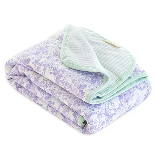 Burt’s Bee Baby – Reversible Blanket, Nursery, Stroller & Tummy-Time Organic Jersey Cotton Quilted Infant & Toddler