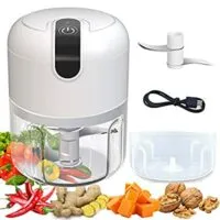 Expired:&nbsp;Electric Garlic Chopper, Oakaylif Mini Food Processor 250ML+150ML -White