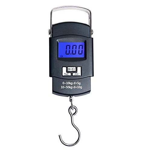 Emoly Portable Digital Hanging Scale with Backlit LCD Display, up to 110lb Wt
