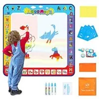 Expired:&nbsp;Fansteck Aqua Magic Doodle Mat for Kids 40x40inch, Colorful Water Drawing Mat with 24 Accessories