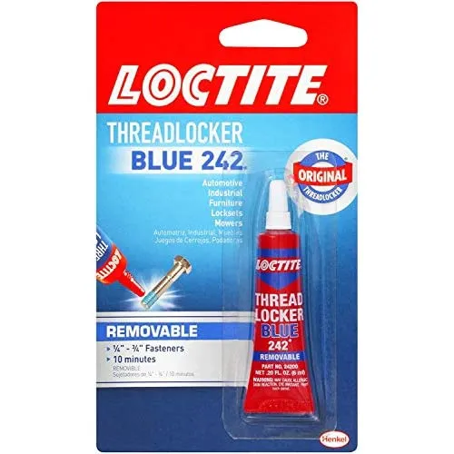 Loctite Heavy Duty Threadlocker, 0.2 oz, Blue 242, 12 Pack