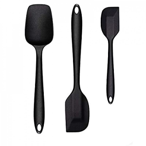 Expired: Homefavor 3-piece Silicone Spatula Set, Heat-Resistance, BPA Free, Black