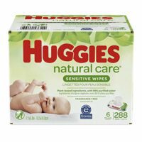 Huggies Natural Care Sensitive Baby Diaper Wipes, Unscented, Hypoallergenic, 6 Packs (288 Wipes)