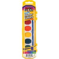 Cra-Z-art Washable Watercolors with Brush, 8 Colors, 1 Tray (10651)