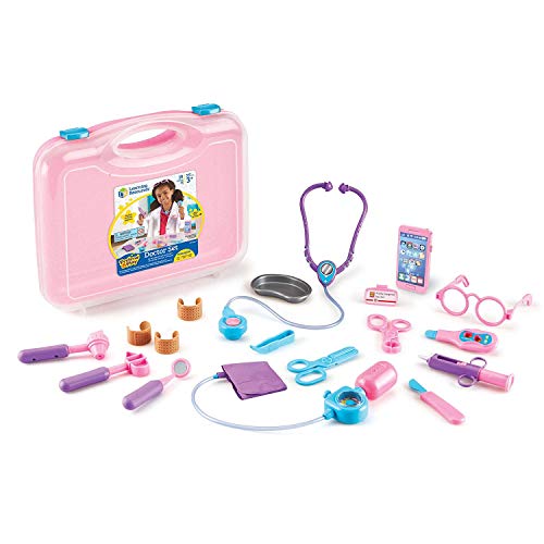 Learning Resources Pretend and Play Doctor Kit, Pink Doctor Costume, 19 Piece Set, Ages 3+ - $17.10 ($25.63)