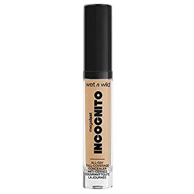 Wet n Wild Mega Last Incognito All-Day Full Coverage Concealer, Medium Honey, 0.18 Ounce