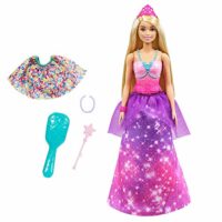 Barbie Dreamtopia 2-in-1 Princess to Mermaid Fashion Transformation Doll (Blonde, 11.5-in) with 3 Looks and Accessories