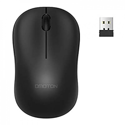 Expired: OMOTON 2.4G Cordless Mouse with USB Receiver for PC, Desktop and iMac with Windows and Mac OS System, Black
