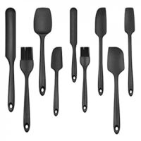 Expired: POENSCAE Heat Resistant Non stick Silicone Spatula Set, Dishwasher Safe-Black