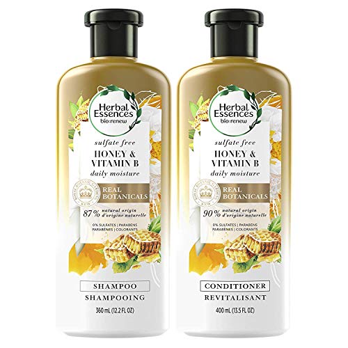 Herbal Essences, Sulfate Free Shampoo and Conditioner Kit With Natural Source Ingredients, BioRenew Honey & Vitamin B, Color Safe, 13.5 & 12.2 fl oz, Kit