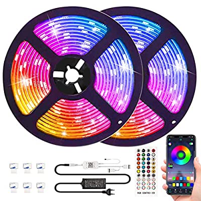 Expired: RGB LED Strip Lights Music sync APP Control,Waterproof Flexible RGB LED Strip Lights 32.8ft Color