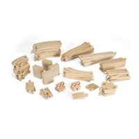 BRIO 33772 Special Track Pack | 50 Pieces of Wooden Tracks and Train Accessories