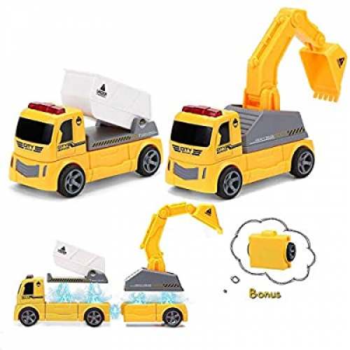 Expired: STEM Magnetic Toys for Kids Excavator, Tipper and DIY Assembled Construction Vehicle Set