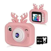 Expired:&nbsp;SUNCITY Kids Digital Camera and  Video Camera for Toddler with 32GB SD Card-Pink Deer