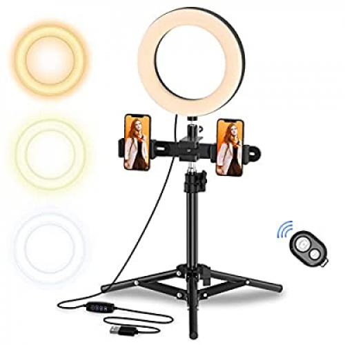 70% off - Expired: Selvim 8″ Selfie Ring Light with Tripod Stand, 3000-6000K LED Ring Light Kit