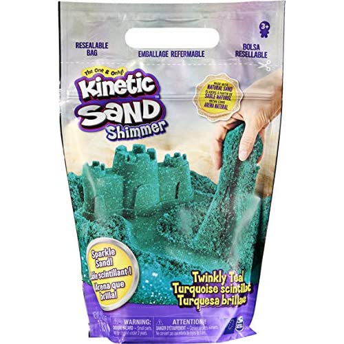Kinetic Sand, Twinkly Teal 2lb Bag of All-Natural Shimmering Sand for Squishing, Mixing and Molding - $11.69 ($12.82)