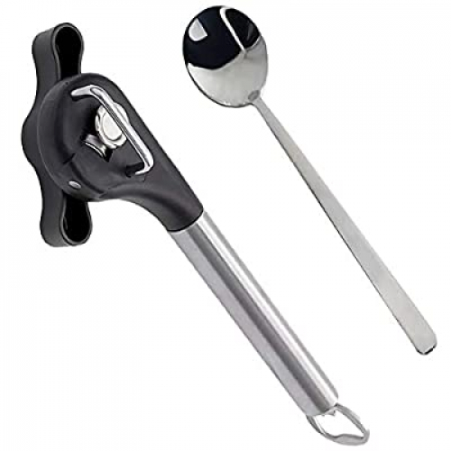 Expired: Stainless Steel Easy To Rotate Non-Slip Rotary Knob, 2 In 1 Kitchen Can Opener Tool.