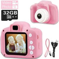 Surlong Kids Digital Rechargeable Video Camcorder Camera, 2 Inch 1080P  (32GB Card Included)