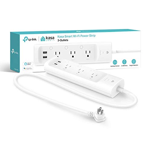 Kasa Smart Surge Protector with 3 Individually Controlled Outlets and 2 USB Ports