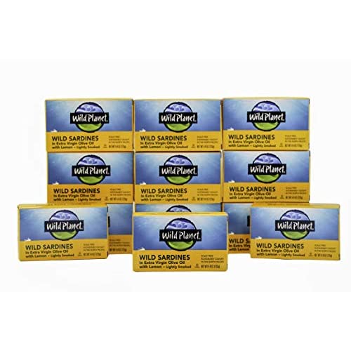 Wild Planet Wild Sardines in Extra Virgin Olive Oil With Lemon, Lightly Smoked, Keto and Paleo, 4.4 Ounce (Pack of 12) - $13.87 ($31.80)