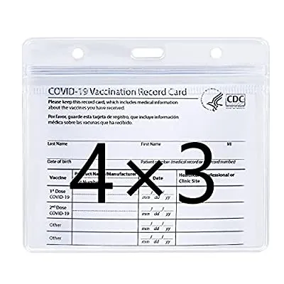 55% off - Expired:&nbsp;10 Pack – CDC Vaccination Card Protector 4 X 3 Inches Clear with Waterproof Type Resealable Zip